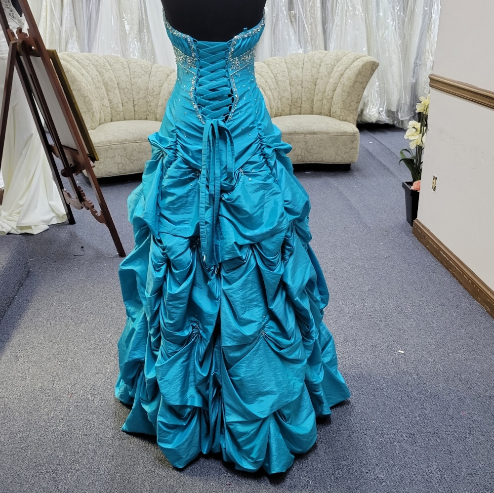 MORI LEE Barbie Flamingo Pink BALLGOWN DRESS Long pick-up pleats 8 - Picture 9 of 13